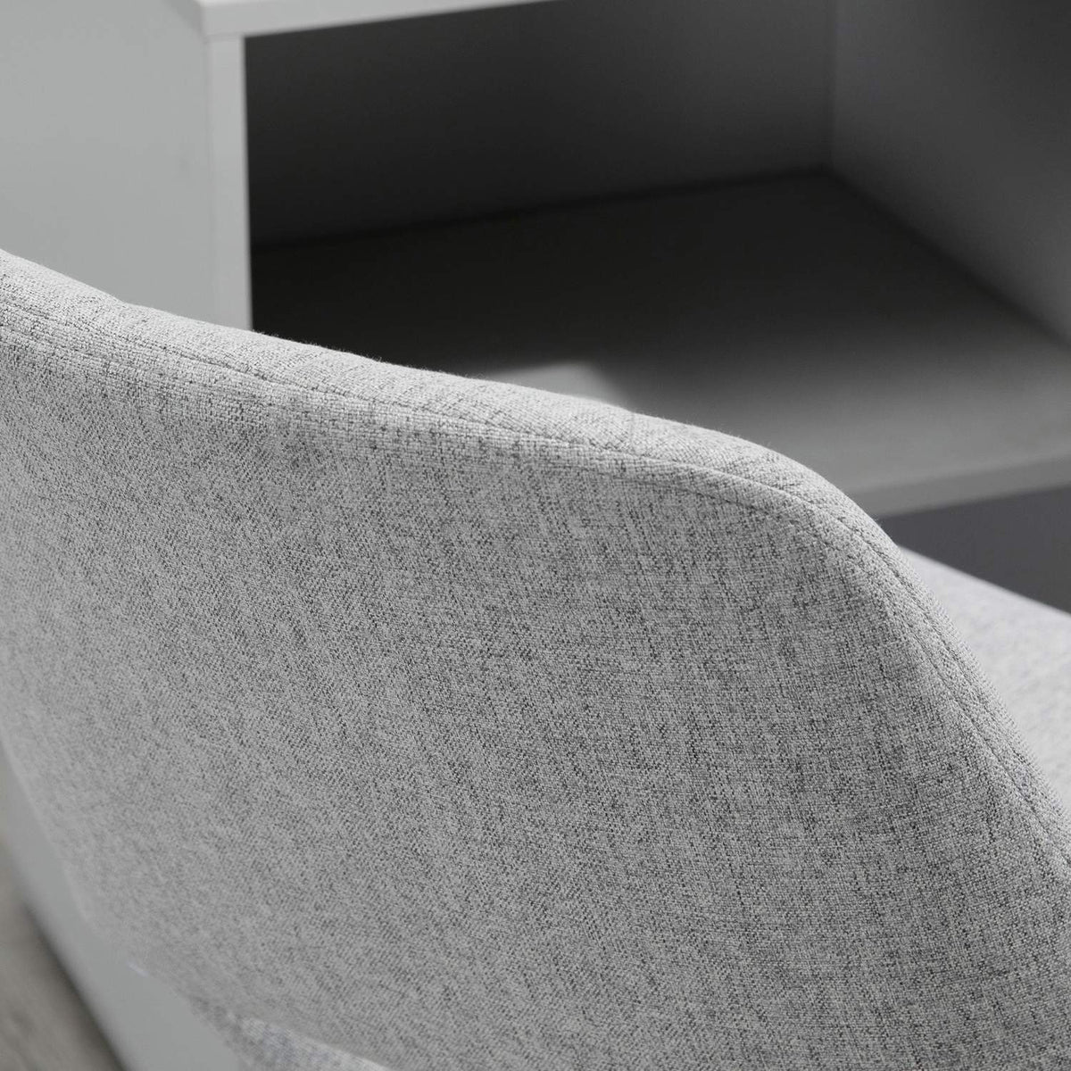 Office Chair, Desk Chair, Height-Adjustable, Swivel Chair In Linen Look, Up To 110 Kg, Light Grey