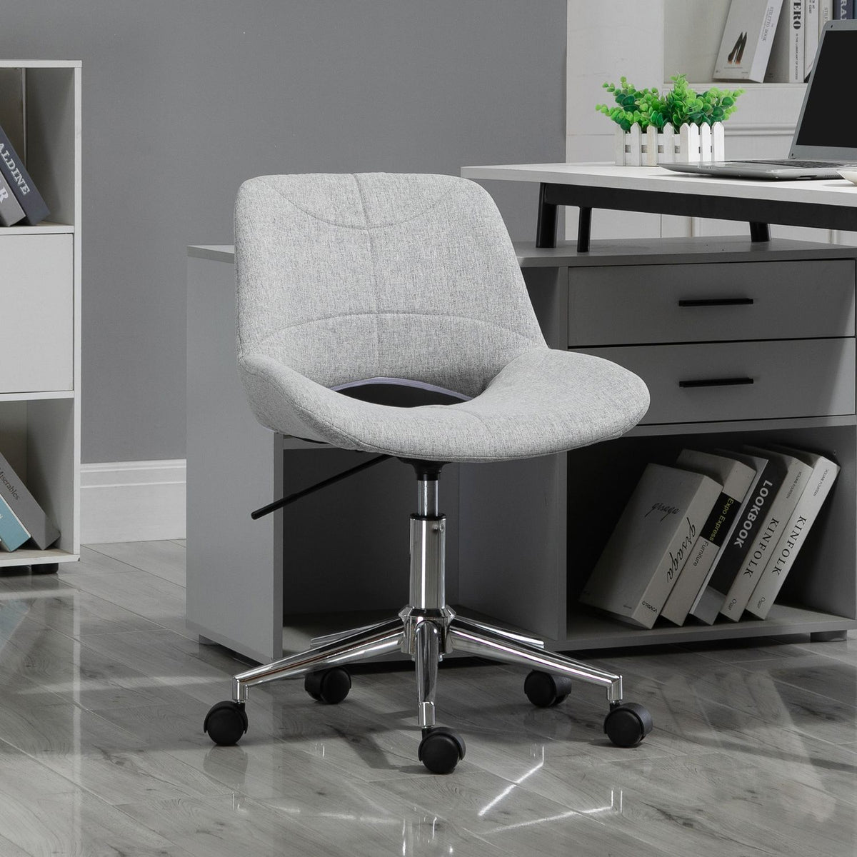 Office Chair, Desk Chair, Height-Adjustable, Swivel Chair In Linen Look, Up To 110 Kg, Light Grey