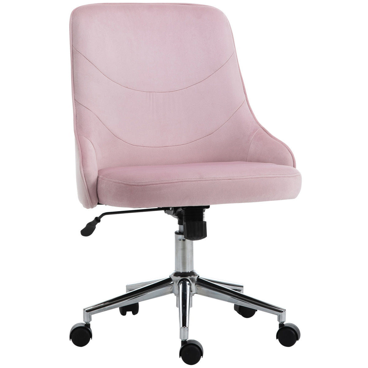 Office Chair Desk Chair In Soho Style With Rocker Function, Velvet, Pink, 57X61X86-96Cm