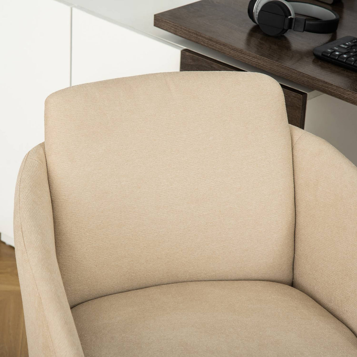 Office Chair Desk Chair Swivel Chair Ergonomic Height Adjustable Smart Touch Metal Beige 64 X 63.5 X 90.8 Cm