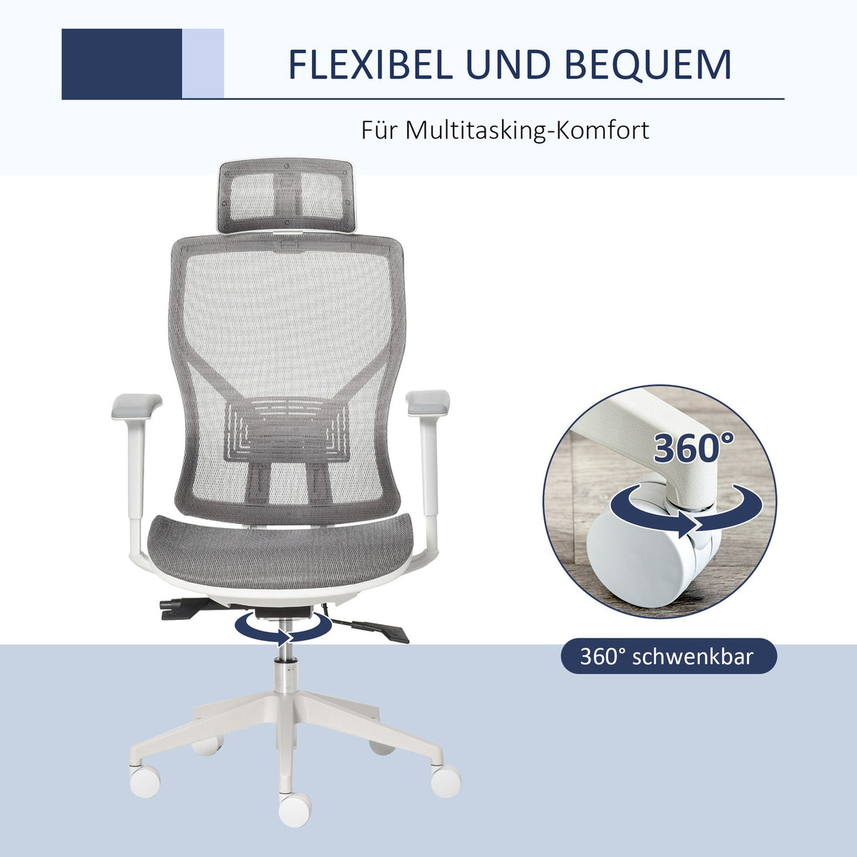 Office Chair Desk Chair Swivel Chair Gaming Chair With Headrest Lumbar Cushion 3D Armrest 3 Levels 360° Swivel Wheels Height Adjustable Ergonomic