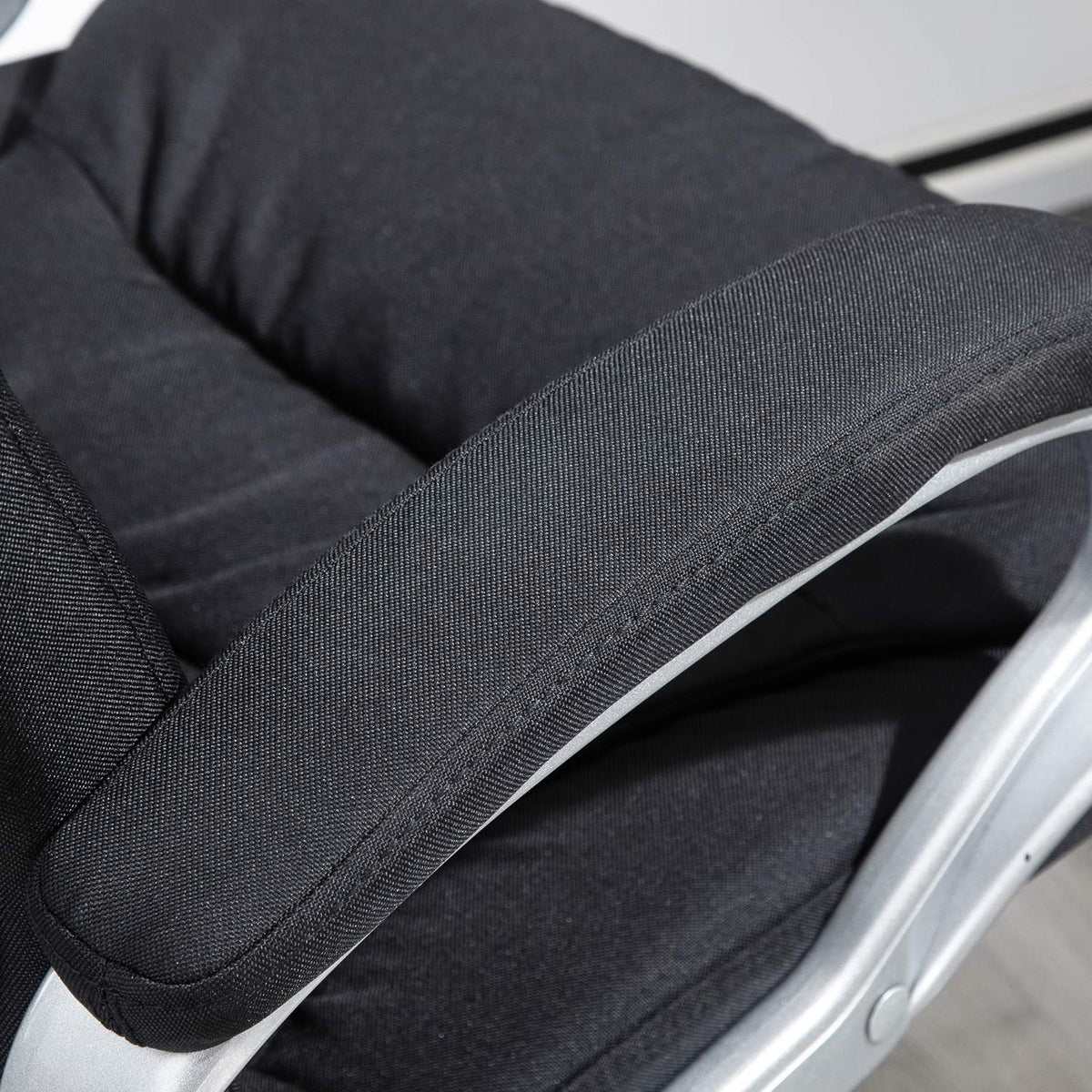 Office Chair Desk Chair With 360° Rotation, Ergonomic, Rocker Function, Height Adjustable, Black Linen, 64X75X111-121 Cm