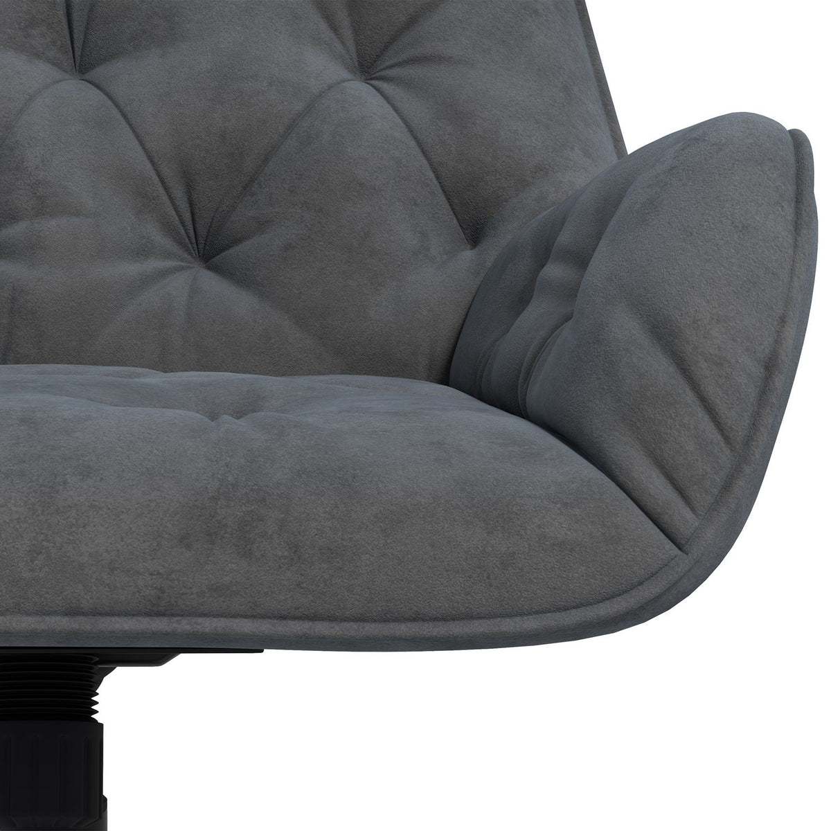 Office Chair Desk Chair With Rocker Function, Height Adjustable, Ergonomic, Velvet Look, Dark Grey