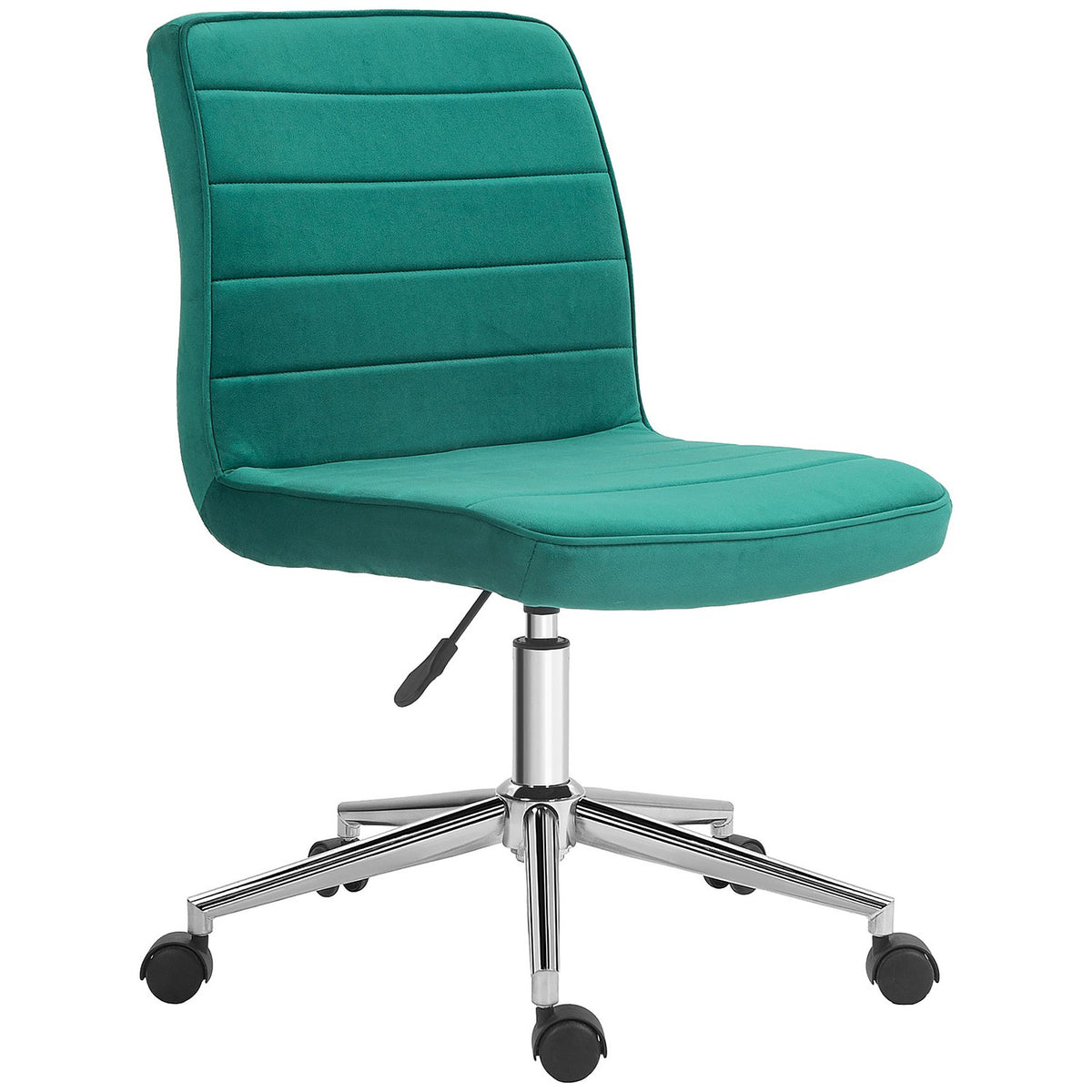 Office Chair Desk Chair Without Armrest Height Adjustable Swivel Chair Velvet Up To 120Kg Green