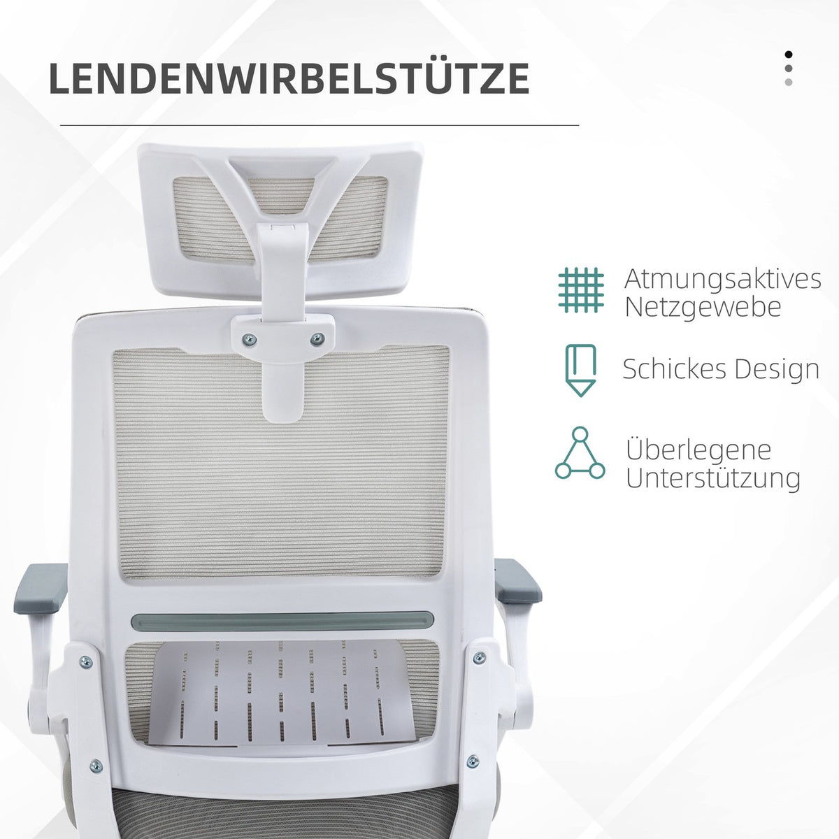 Office Chair Ergonomic Desk Chair Adjustable Headrest Armrest Height Adjustable Swivel Chair Rocker Function Lumbar Support Mesh