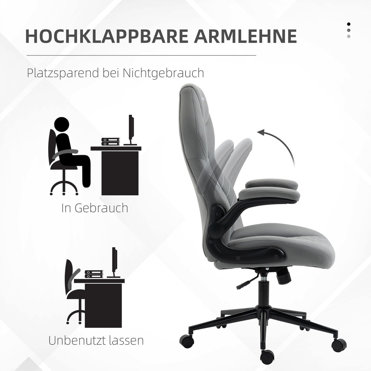 Office Chair, Ergonomic Desk Chair, Computer Chair With Rocker Function, Adjustable Armrests, Swivel Chair With Soft Cushion