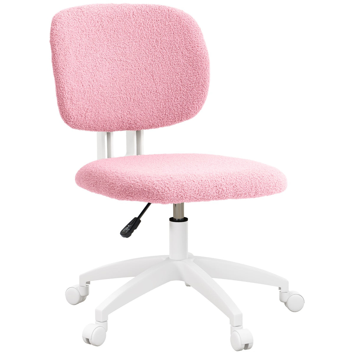 Office Chair Ergonomic Desk Chair Height Adjustable Computer Chair Without Armrest Swivel Chair Velvet Pink