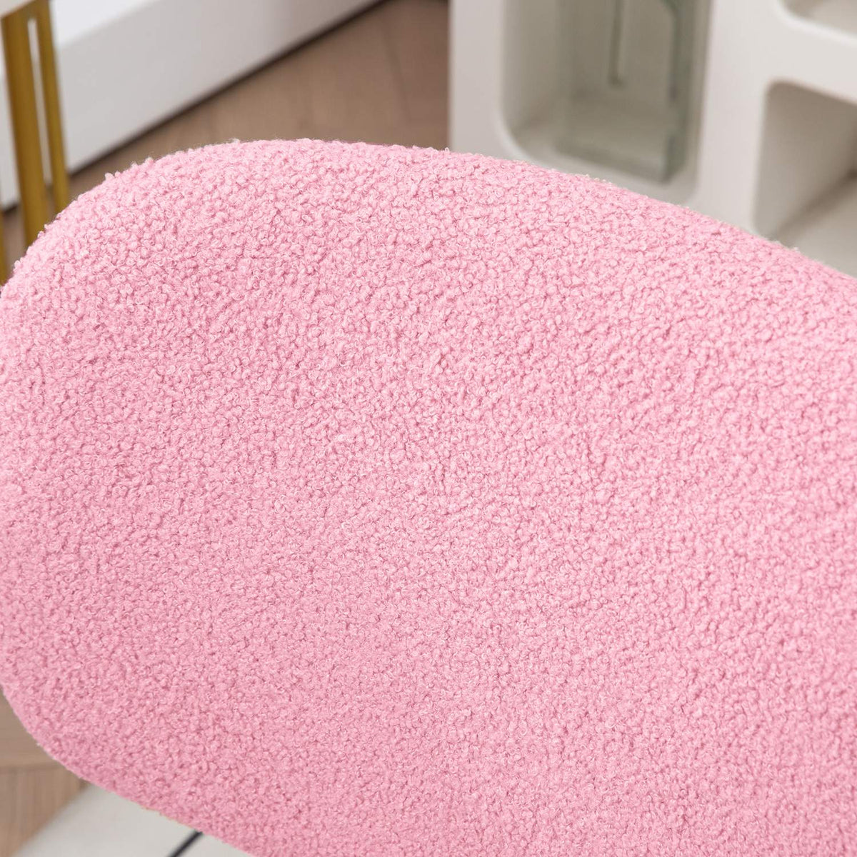 Office Chair Ergonomic Desk Chair Height Adjustable Computer Chair Without Armrest Swivel Chair Velvet Pink