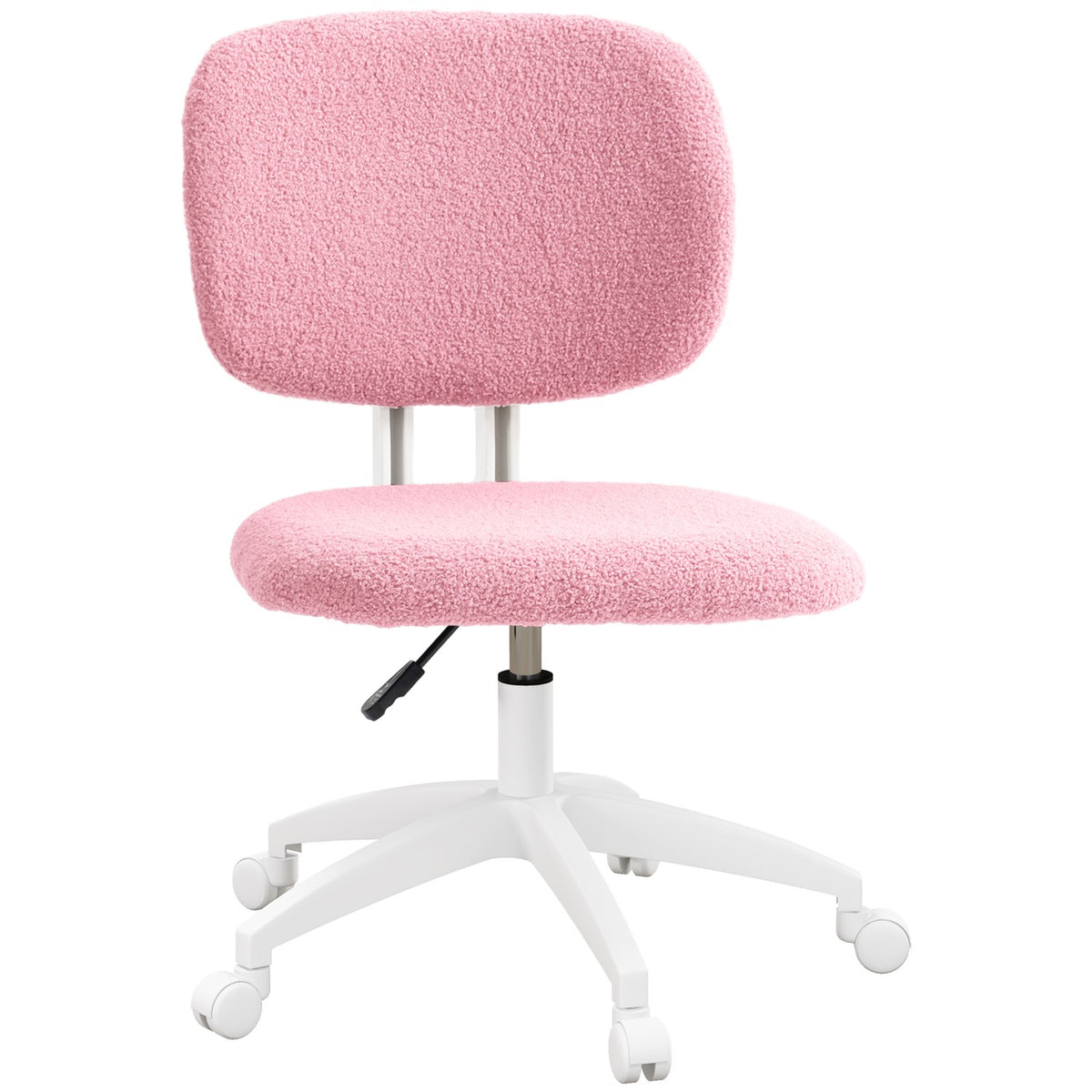 Office Chair Ergonomic Desk Chair Height Adjustable Computer Chair Without Armrest Swivel Chair Velvet Pink
