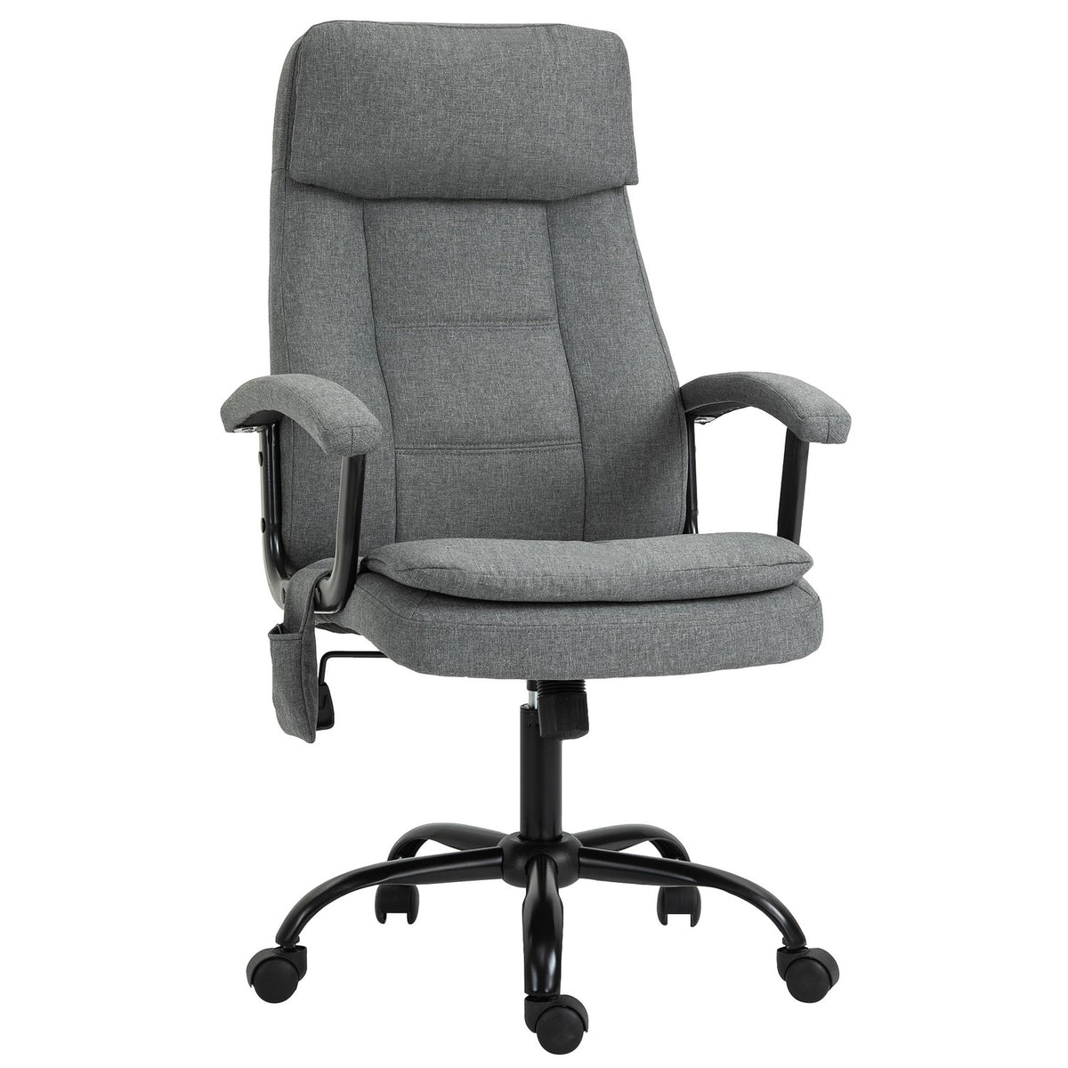 Office Chair Ergonomic Gaming Chair With Massage & Lumbar Massage, Height Adjustable, Linen Feel, Gray, 63X70X112-121Cm