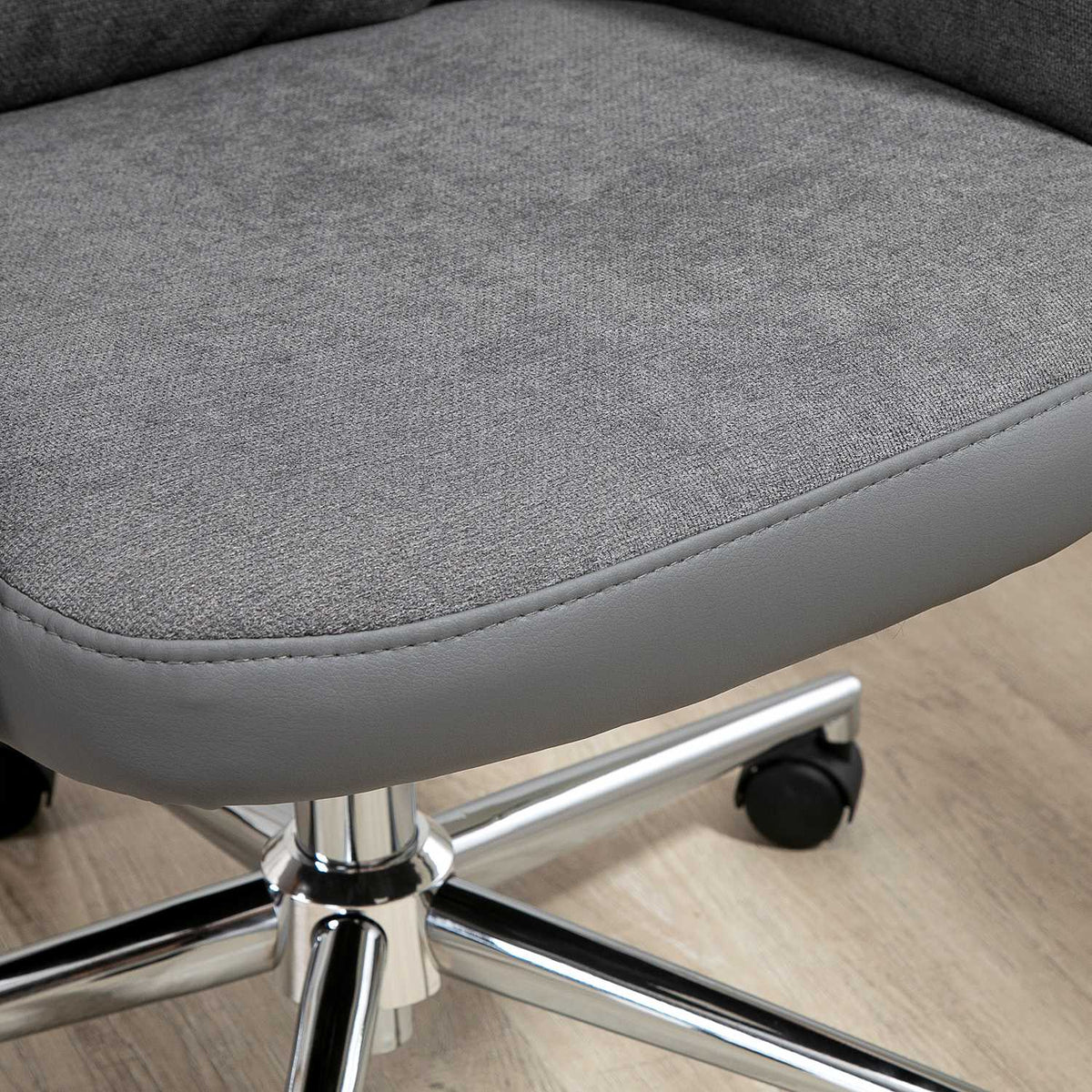 Office Chair Ergonomic Swivel Chair With Rocker Function, 360° Rotatable, Height Adjustable, Pu, Load Capacity Up To 120Kg, Gray, 65X72X108-118Cm