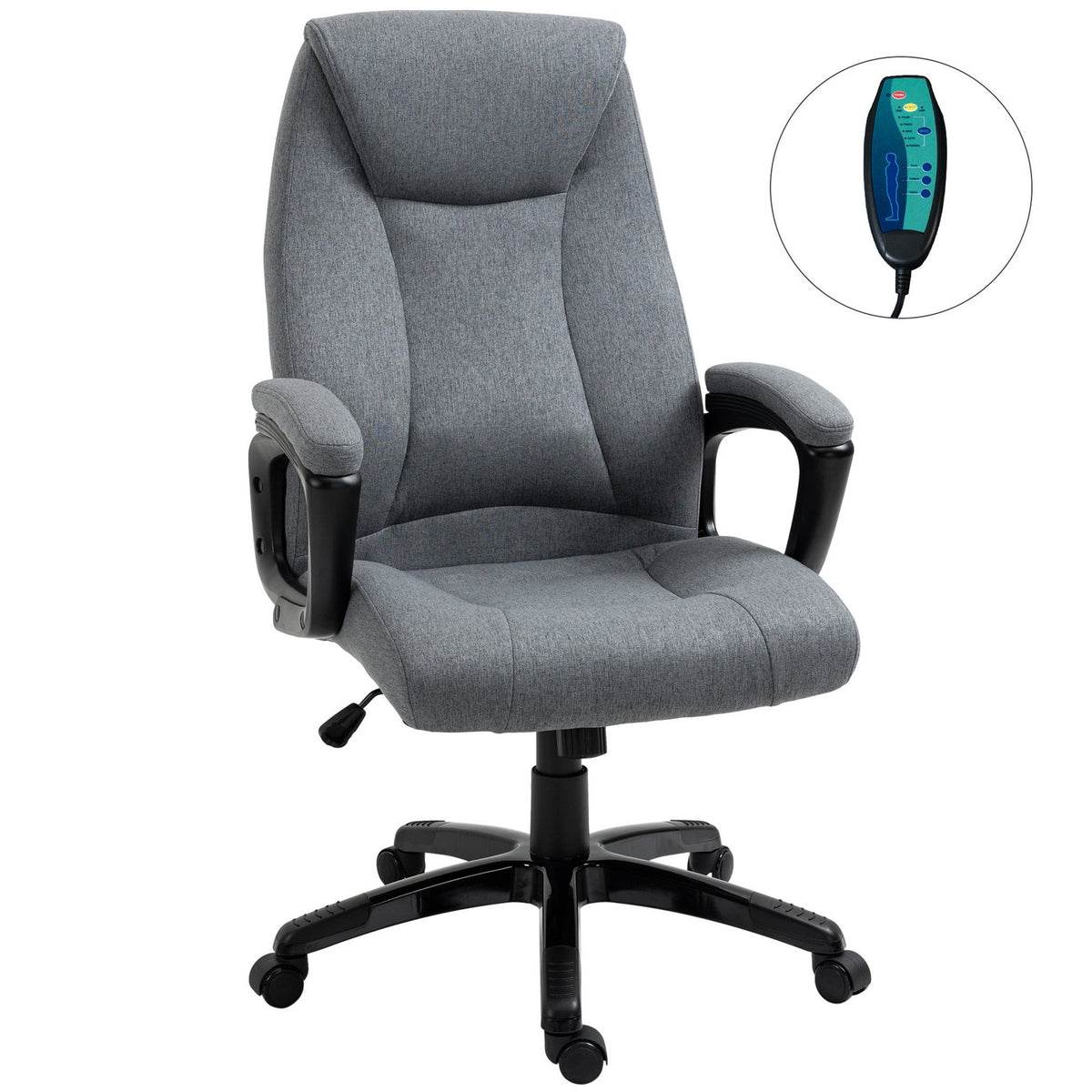 Office Chair Gaming Chair, Executive Chair, Height Adjustable With Massage Function, Ergonomic, Grey