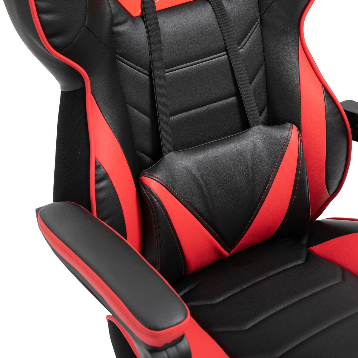 Office Chair Gaming Chair Massage Function Executive Chair Faux Leather Height Adjustable Black + Blue W68Xd69Xh108-117Cm