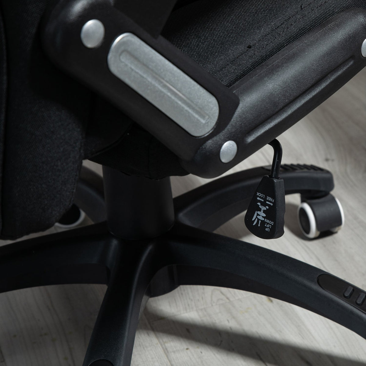 Office Chair Height-Adjustable Desk Chair Ergonomic Foam Pp Plastic Linen-Like Polyester Black 65 X 72 X 100-120 Cm