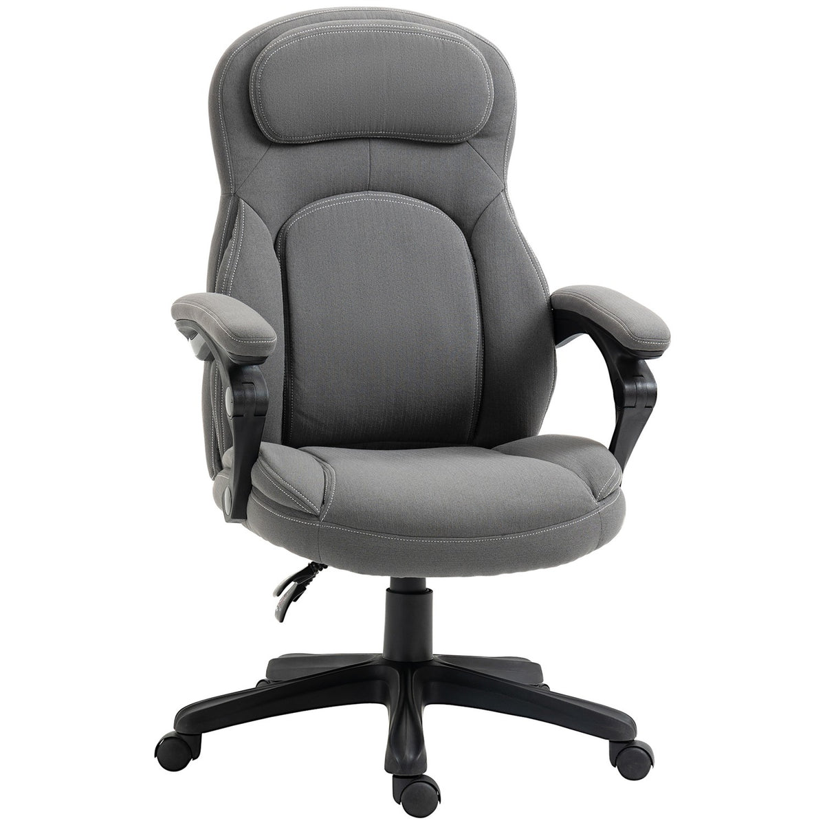 Office Chair, Height-Adjustable Work Chair, Ergonomic Swivel Chair With Reclining Function, Loadable Up To 120Kg With Wheels In Linen Look, 71X69X112-12 Cm