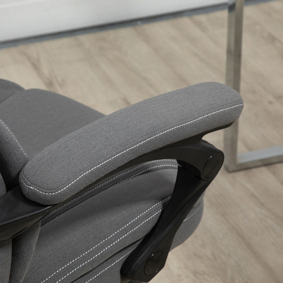 Office Chair, Height-Adjustable Work Chair, Ergonomic Swivel Chair With Reclining Function, Loadable Up To 120Kg With Wheels In Linen Look, 71X69X112-12 Cm