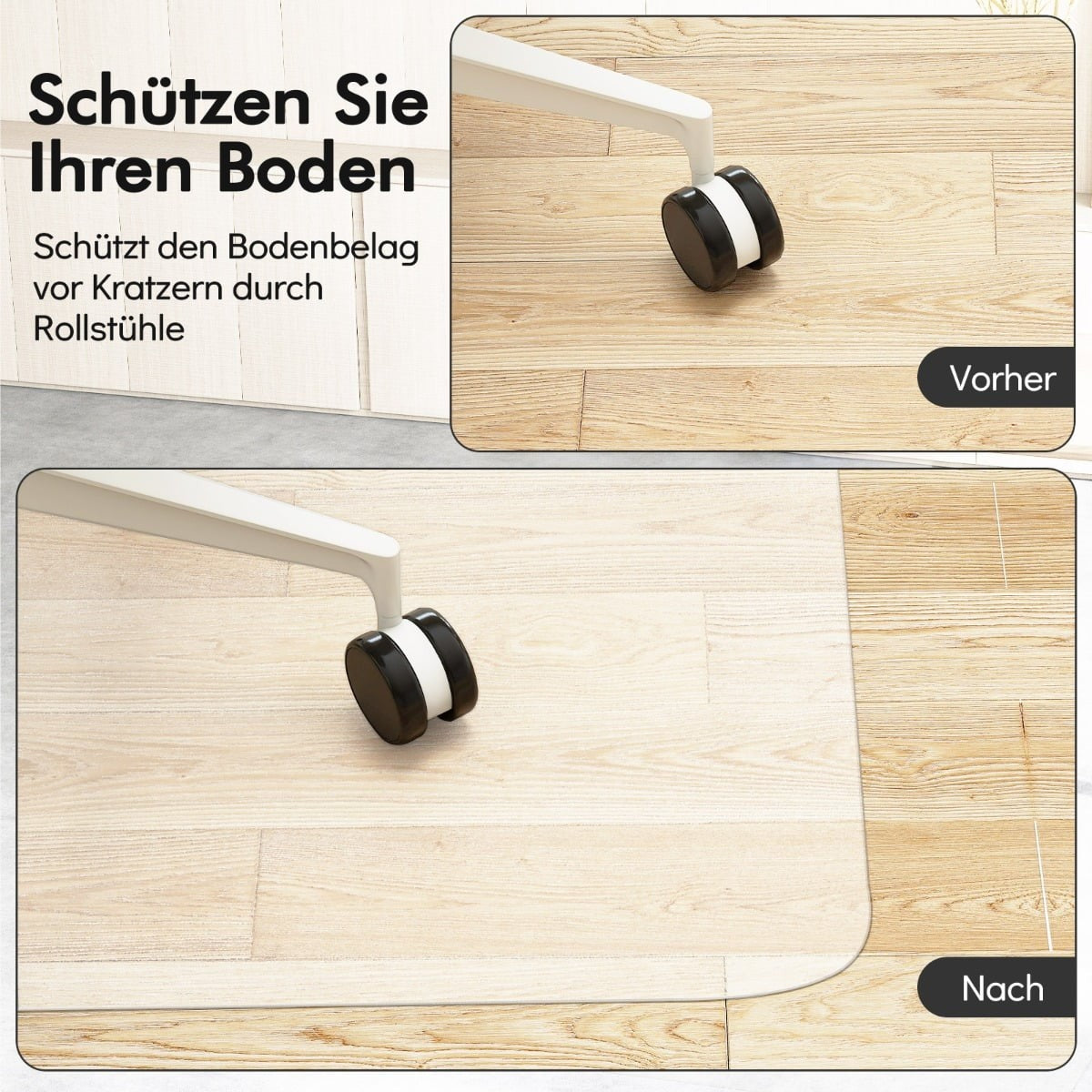 Office Chair Mat – 120x90 cm Transparent PVC Floor Protector