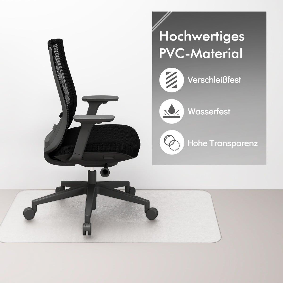 Office Chair Mat – 120x90 cm Transparent PVC Floor Protector