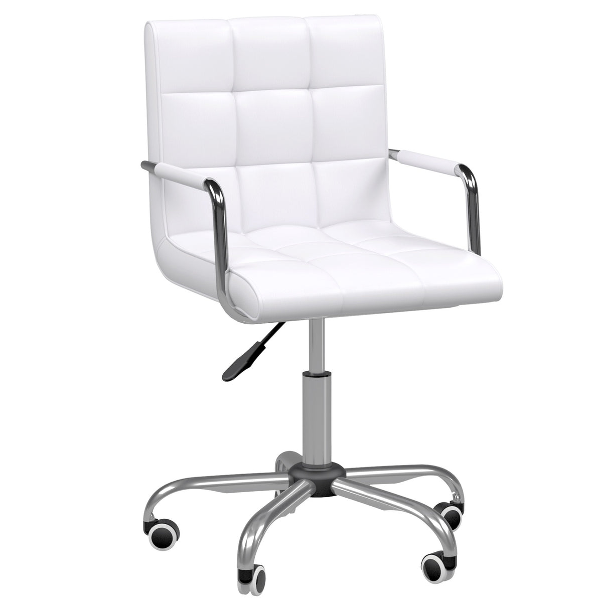 Office Chair Swivel Chair Cosmetic Stool Rolling Stool Swivel Stool Work Stool Executive Chair Chair Desk Chair Metal Pu White 52.5 X 54 X 84-99 Cm