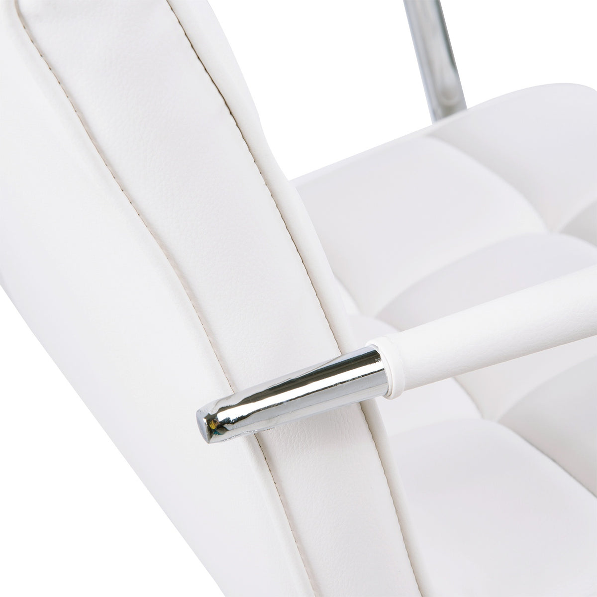 Office Chair Swivel Chair Cosmetic Stool Rolling Stool Swivel Stool Work Stool Executive Chair Chair Desk Chair Metal Pu White 52.5 X 54 X 84-99 Cm