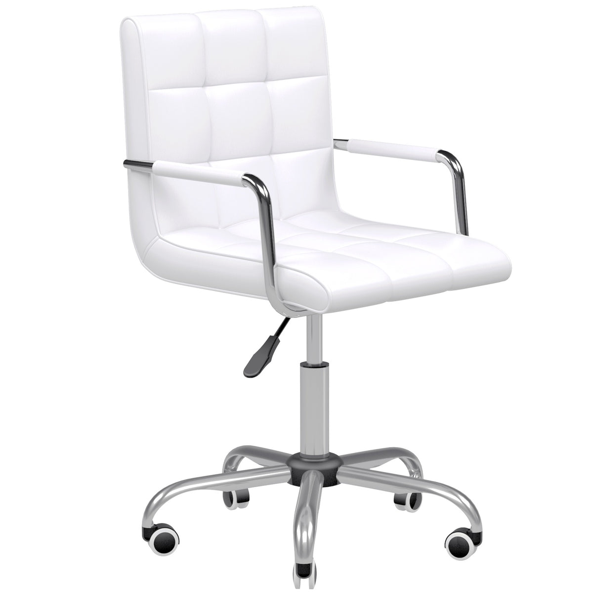 Office Chair Swivel Chair Cosmetic Stool Rolling Stool Swivel Stool Work Stool Executive Chair Chair Desk Chair Metal Pu White 52.5 X 54 X 84-99 Cm