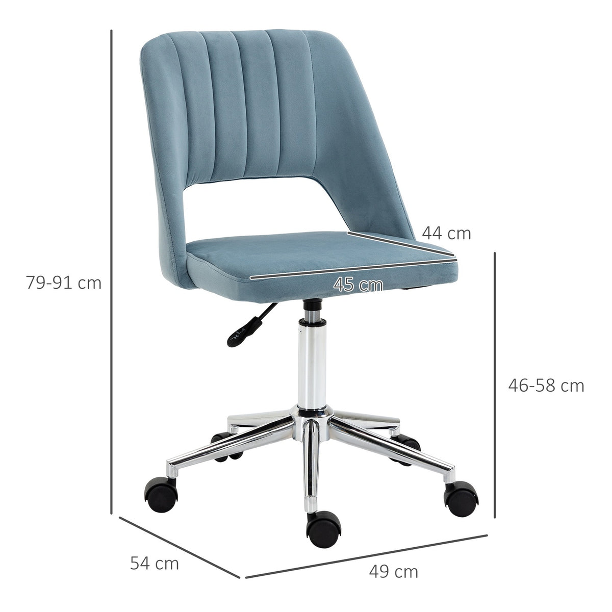 Office Chair Swivel Chair Desk Chair Height Adjustable 360° Rotatable Scallop Design Foam Velvet Polyester