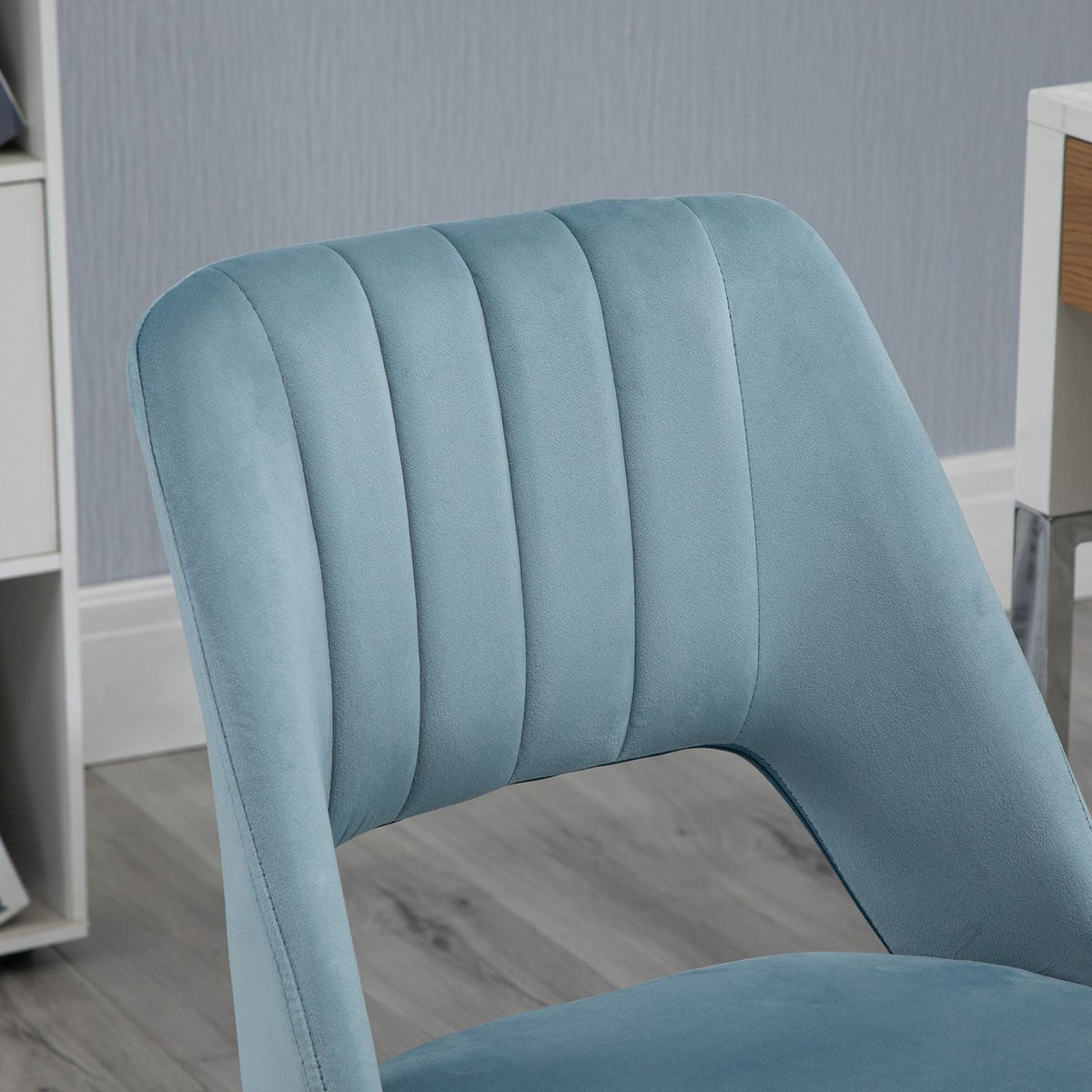 Office Chair Swivel Chair Desk Chair Height Adjustable 360° Rotatable Scallop Design Foam Velvet Polyester