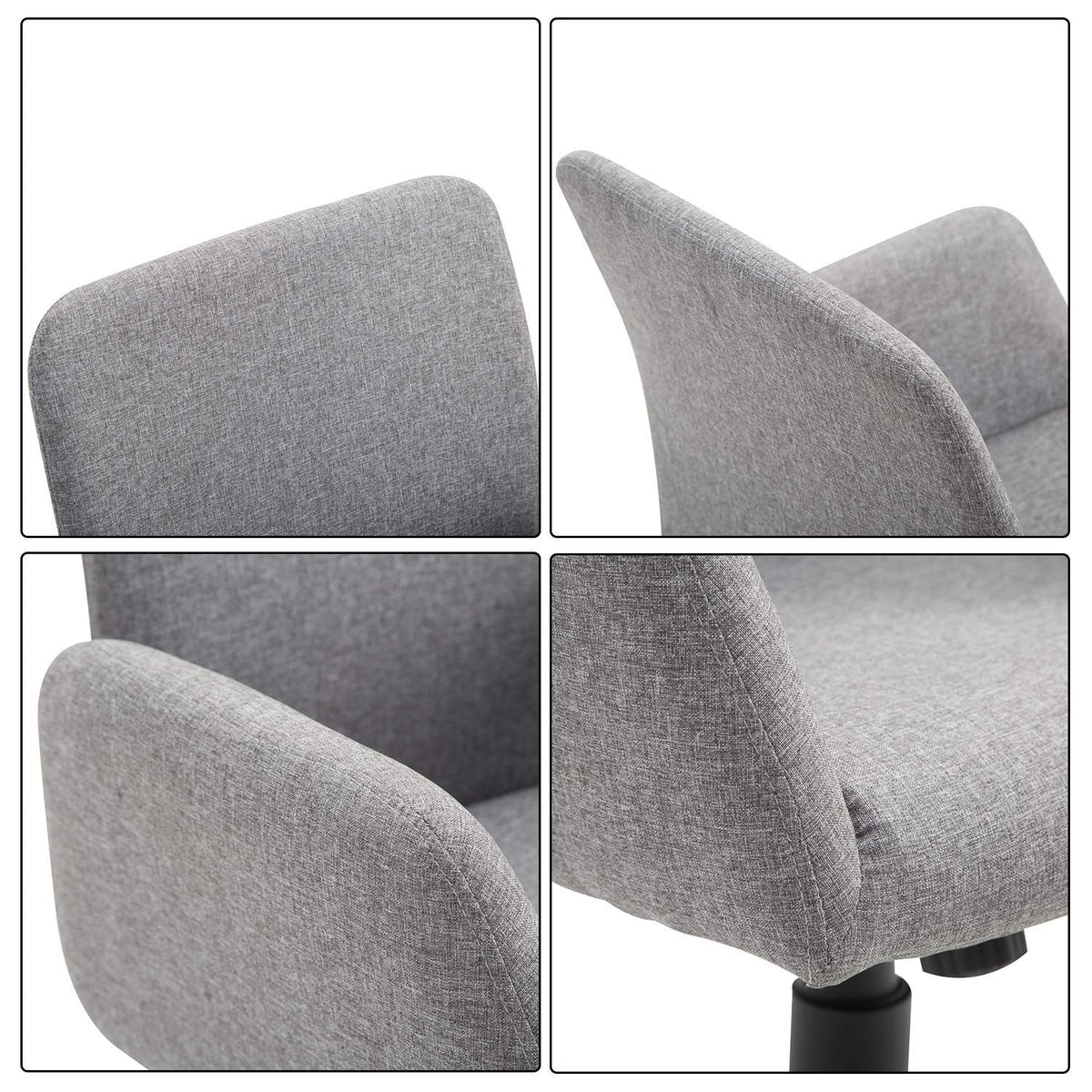 Office Chair Swivel Chair With Reclining Function, Height Adjustable, Nordic Style, With Wheels, 61X58X88-97.5 Cm