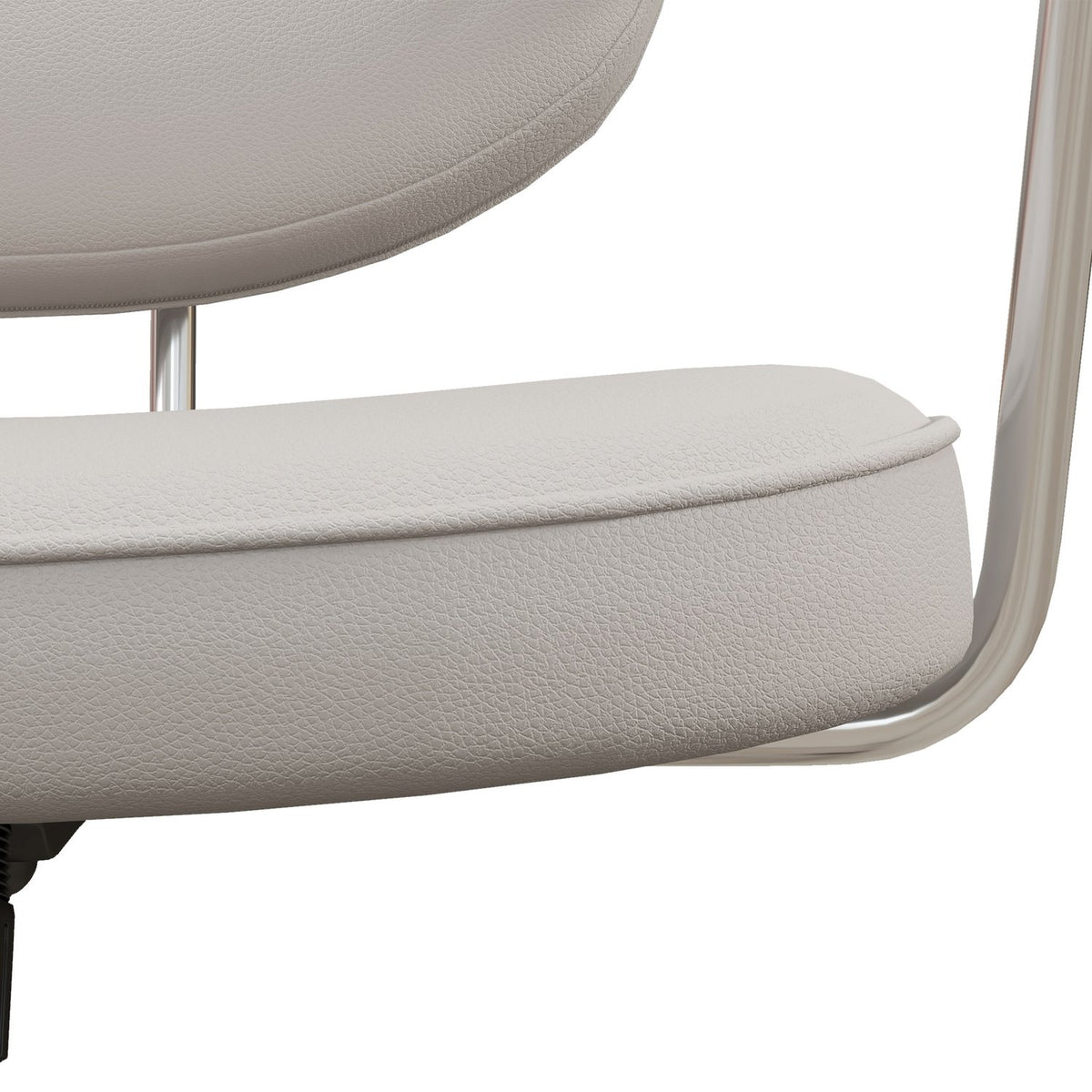 Office Chair With Rocker Function, Desk Chair With Faux Leather Look, Wheels, 82-92 Cm Height-Adjustable Swivel Chair, Load Capacity Up To 120 Kg, Beige