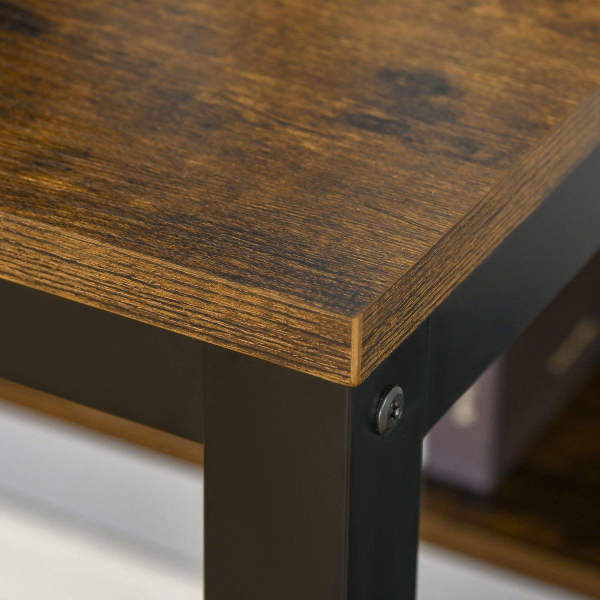 Office Desk, Computer Desk With Shelf, Industrial Style, Metal, Rustic Brown, 120X60X85Cm