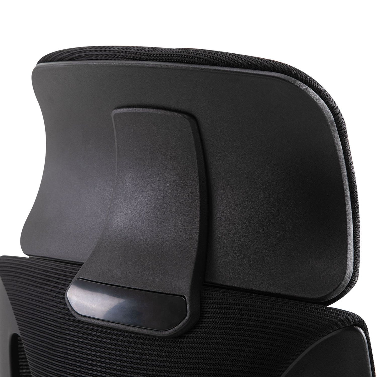 Office chair, desk chair with rocking function, height adjustable with headrest, lumbar support, black