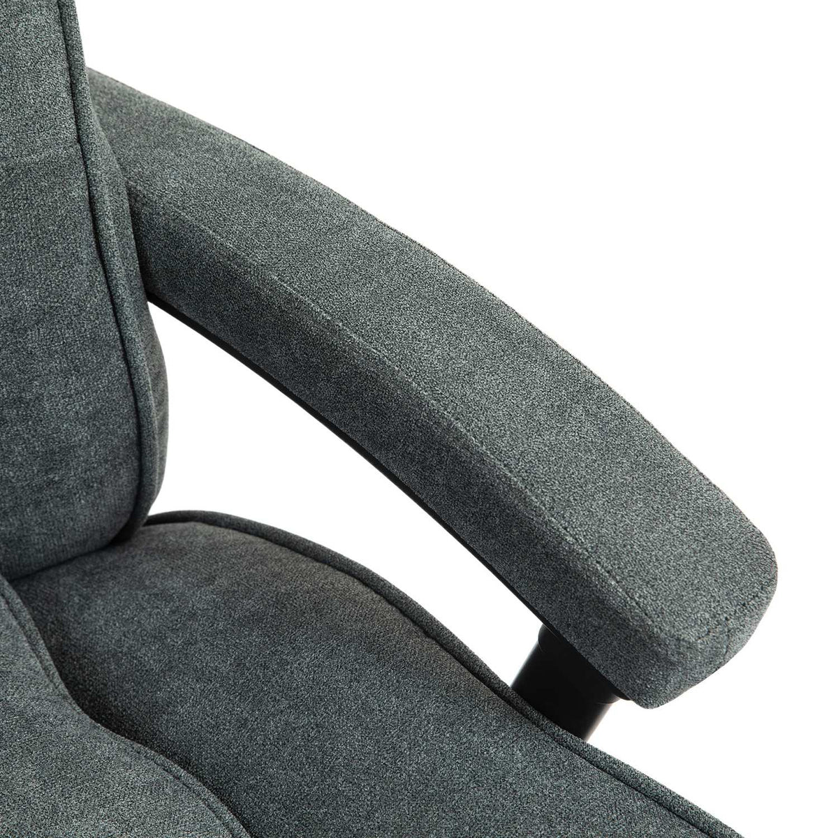 Office chair, ergonomic desk chair with rocker function, linen look, height-adjustable PC chair with swivel function, thick cushions, load capacity up to 200 kg, for home office, gray