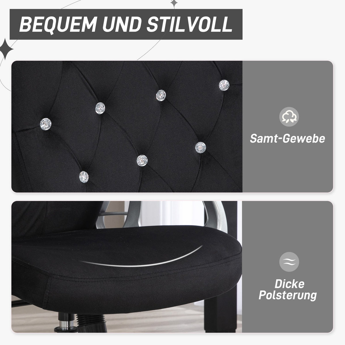 Office chair faux leather, 104-114H cm, ergonomic desk chair with rocker function, height adjustable, load capacity 120kg, black