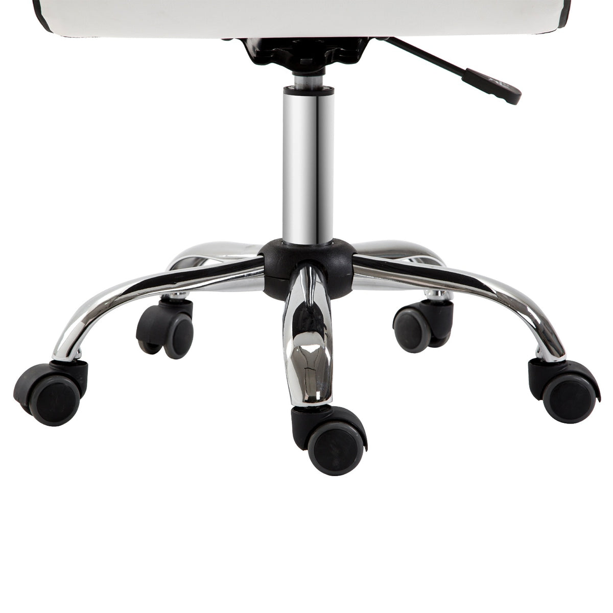 Office chair, swivel chair, imitation leather, steel frame, 5 wheels, upholstered, white