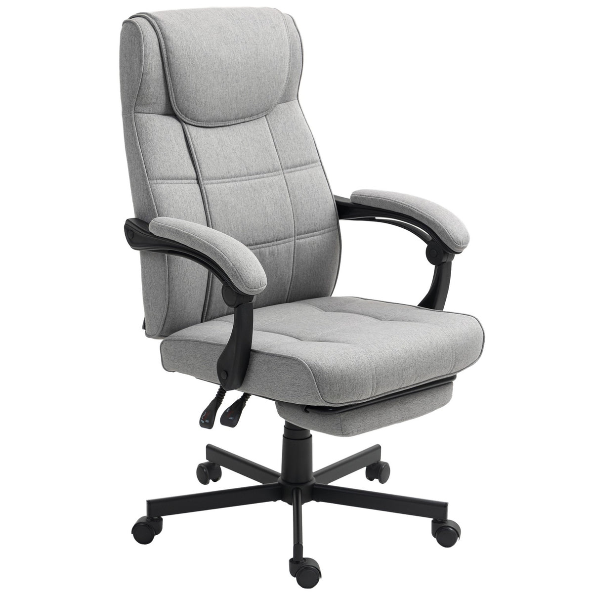 Office chair with massage function Ergonomic executive chair with reclining function Footrest Grey
