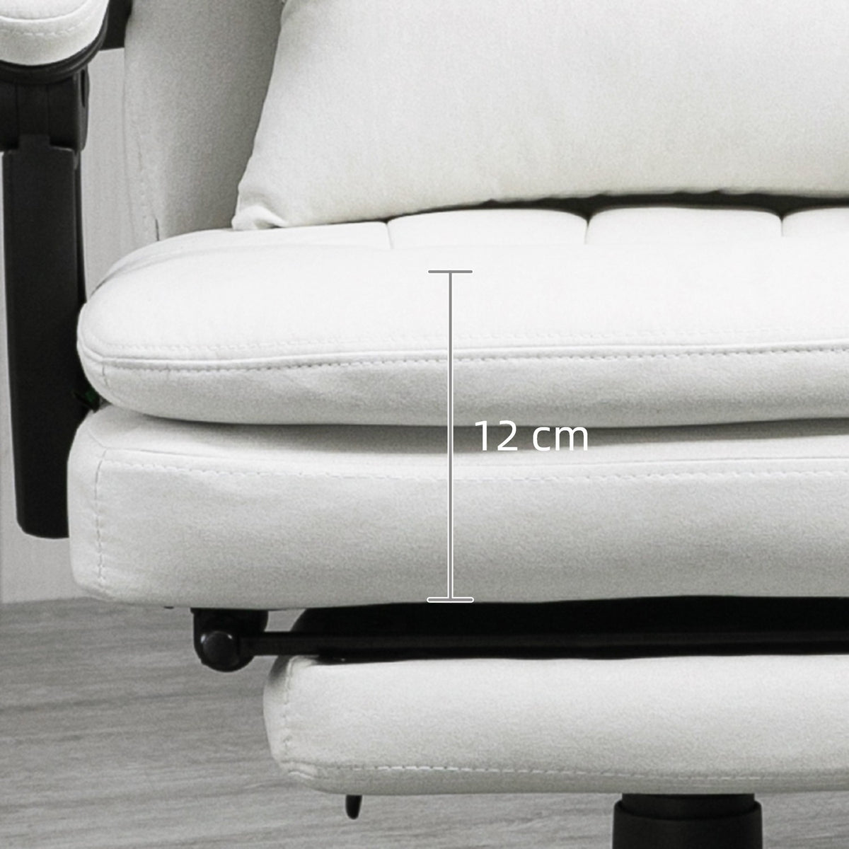 Office chair with massage function, ergonomic desk chair, height-adjustable executive chair, cream white