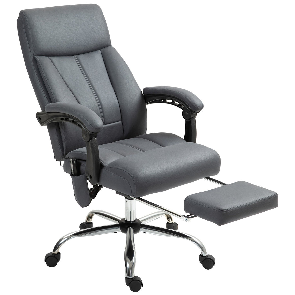Office chair with massage function, executive chair height-adjustable, with reclining function, ergonomic, dark gray