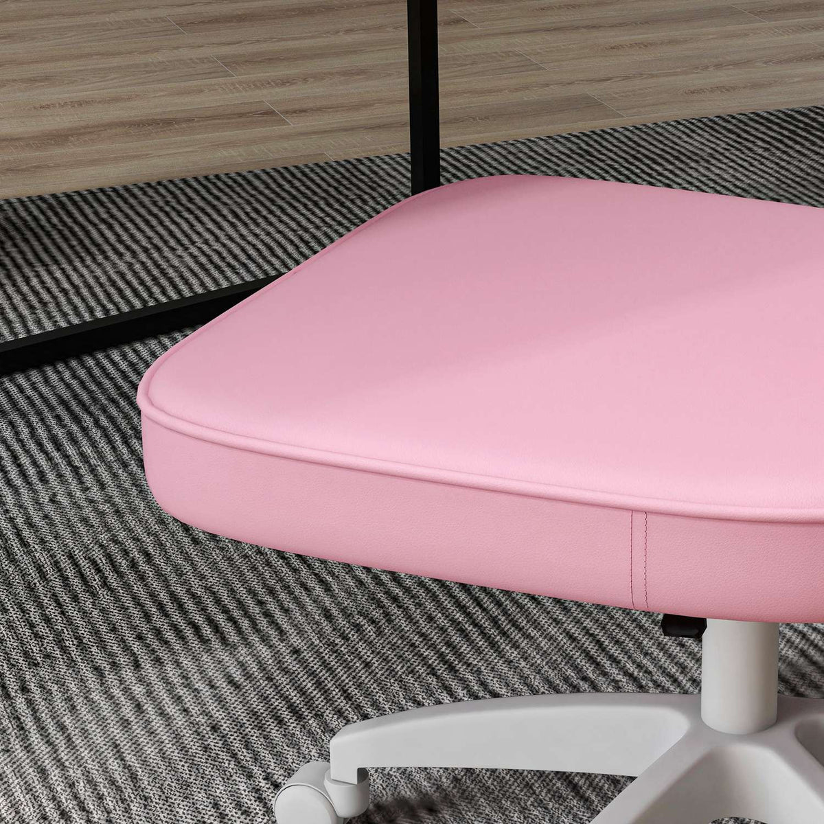 Office chair without armrests, 82-92H cm, children's swivel chair, height-adjustable, load capacity up to 120 kg, pink