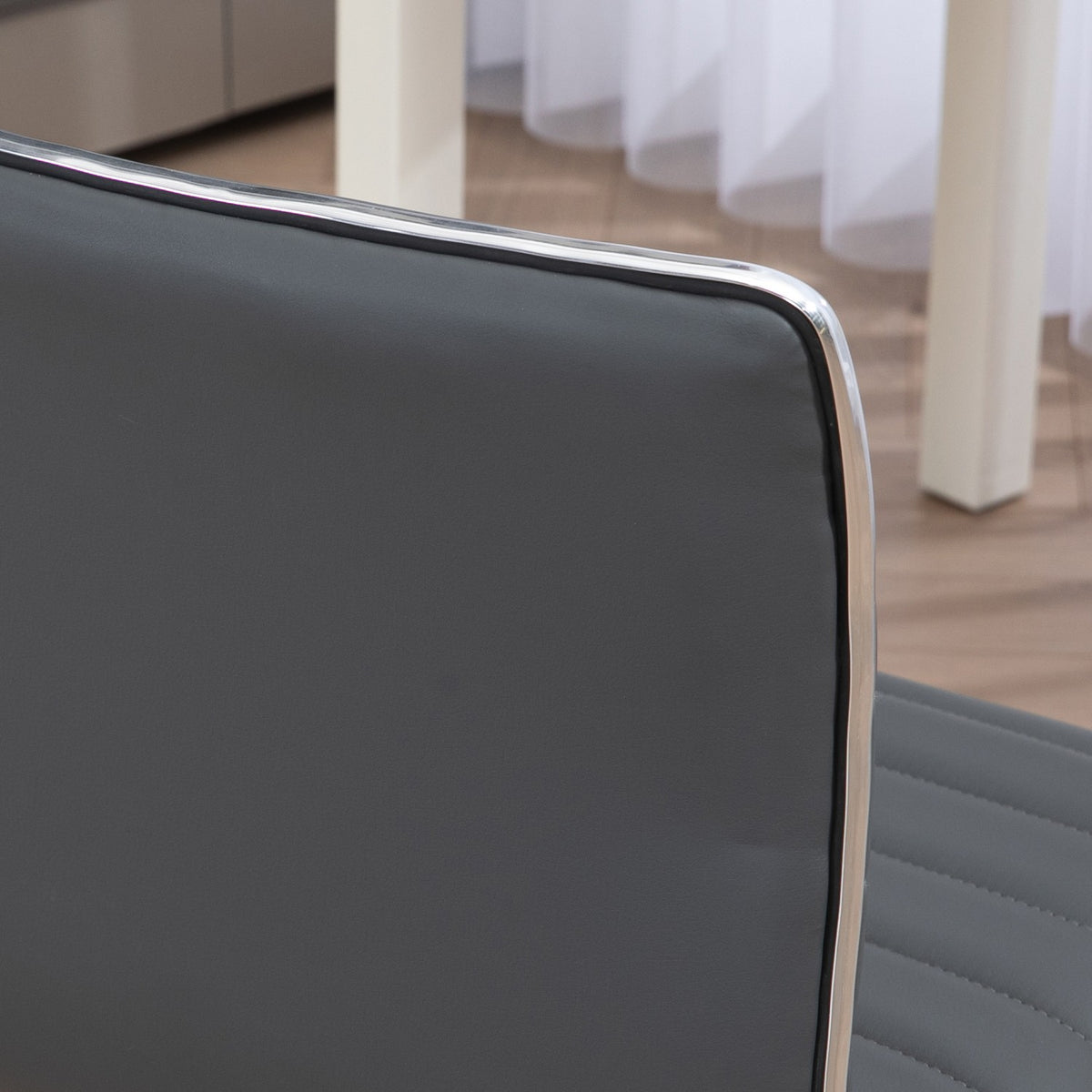 Office chair without armrests, height-adjustable swivel chair with wheels, desk chair can hold up to 120 kg, for study, office, dark gray