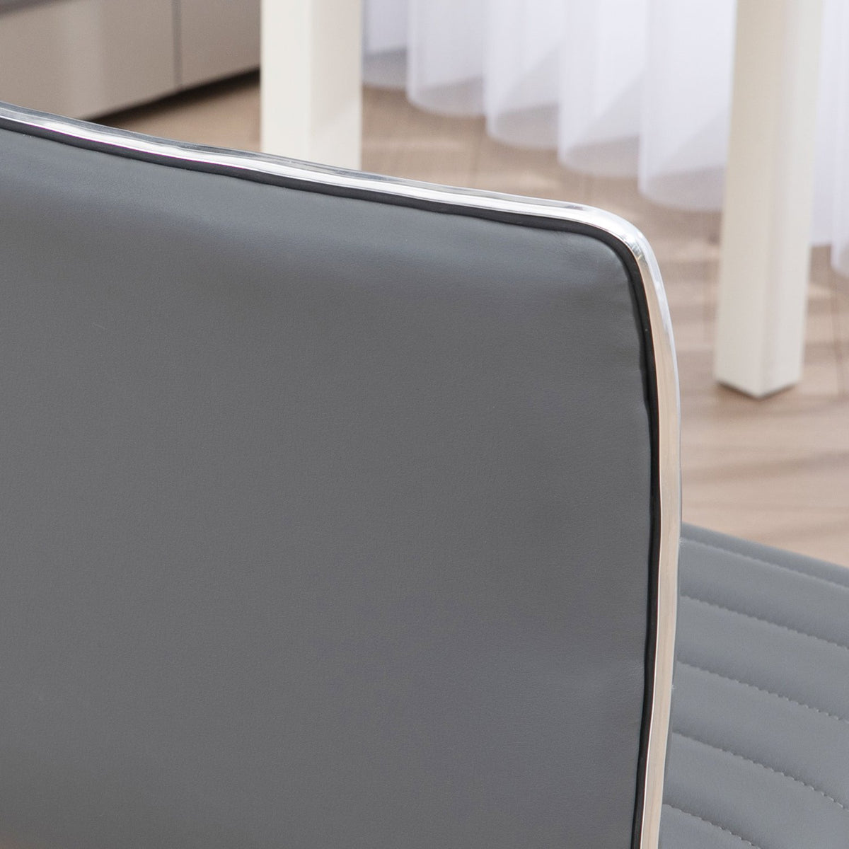 Office chair without armrests, height-adjustable swivel chair with wheels, desk chair can hold up to 120 kg, for study, office, light gray