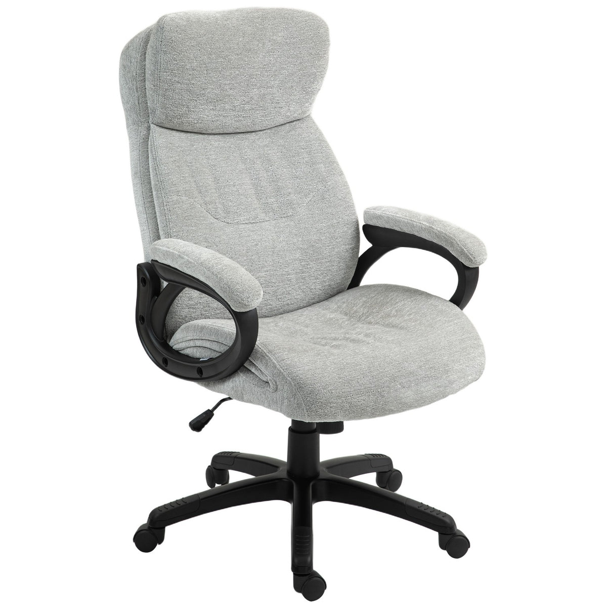 Office chair with rocker function, ergonomic desk chair, height-adjustable swivel chair, padded, can hold up to 120 kg, for office, study, light gray