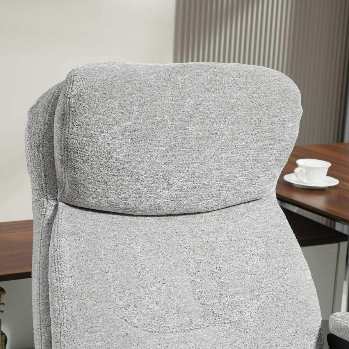 Office chair with rocker function, ergonomic desk chair, height-adjustable swivel chair, padded, can hold up to 120 kg, for office, study, light gray