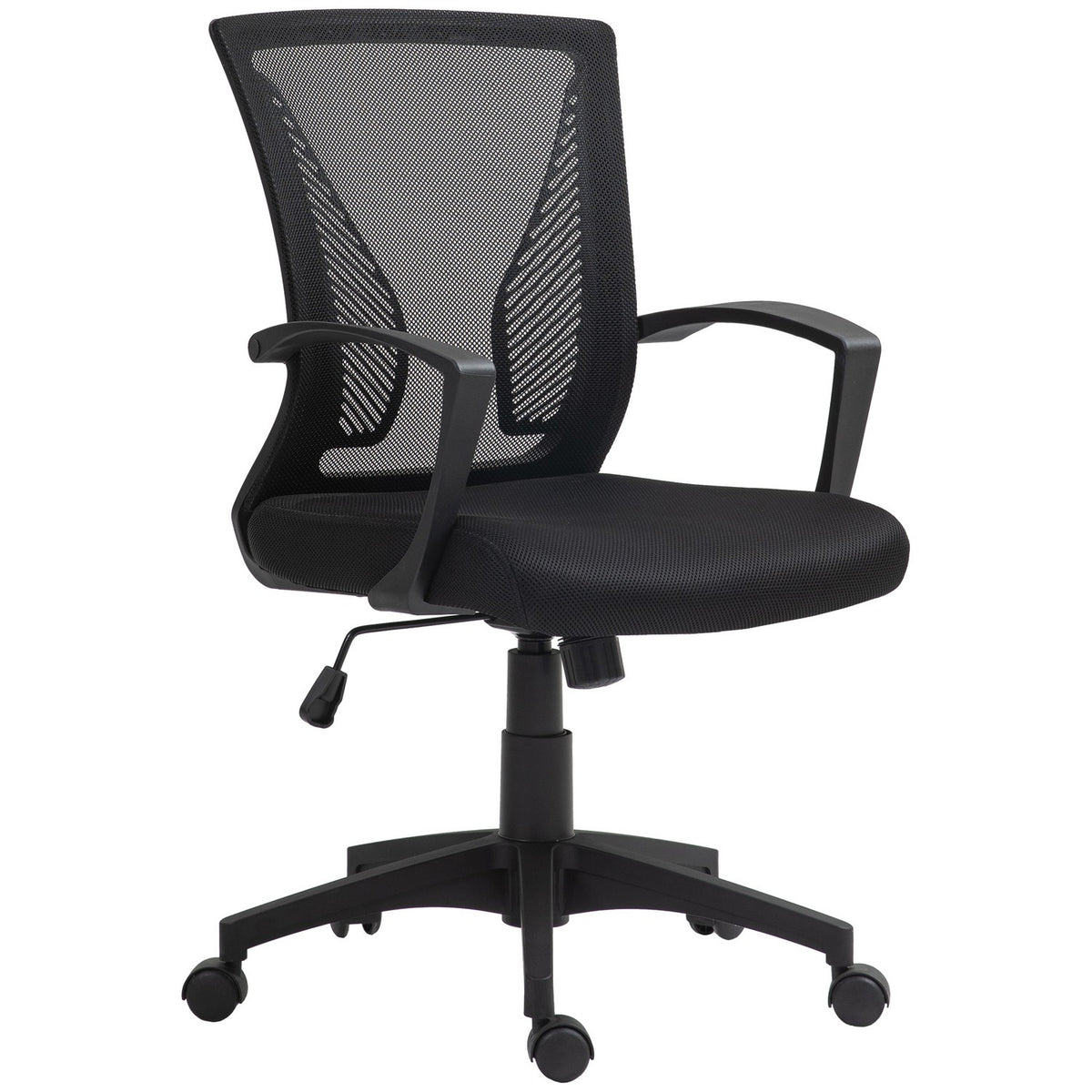 Office chair with tilt function, height-adjustable desk chair, swivel chair can hold up to 120 kg, for office, study, black