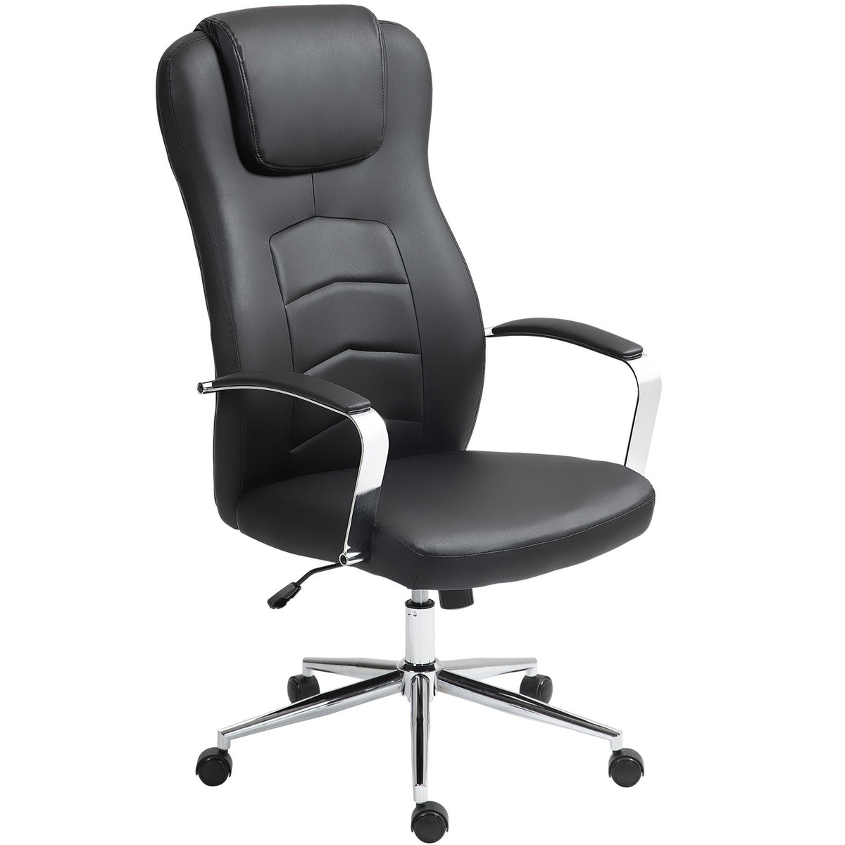 Office chair with tilt function, padded desk chair, height-adjustable swivel chair with reclining function, load capacity up to 120 kg, for office, study, black