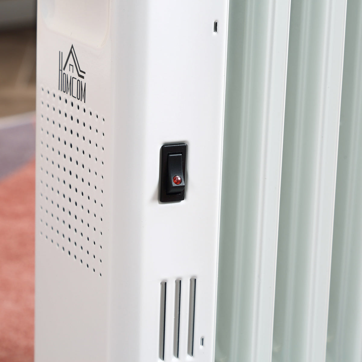 Oil Radiator Portable Electric Radiator 2290-2720W 3 Heat Settings 24-Hour Timing Electric Heater 11 Heating Plates With 4 Rollers White Steel