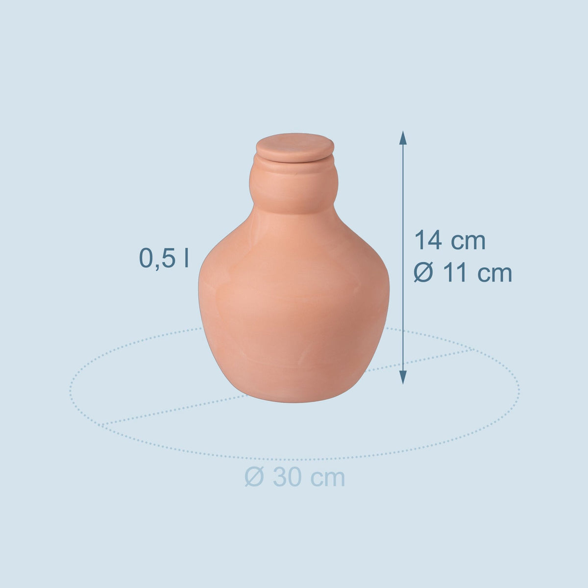 Ollas Irrigation Set, 500ml Clay Pots, 3-Pack