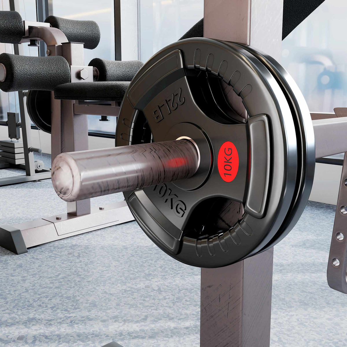 Olympic Weight Plates Set, 2 x 10 kg, 5 cm Hole, Black