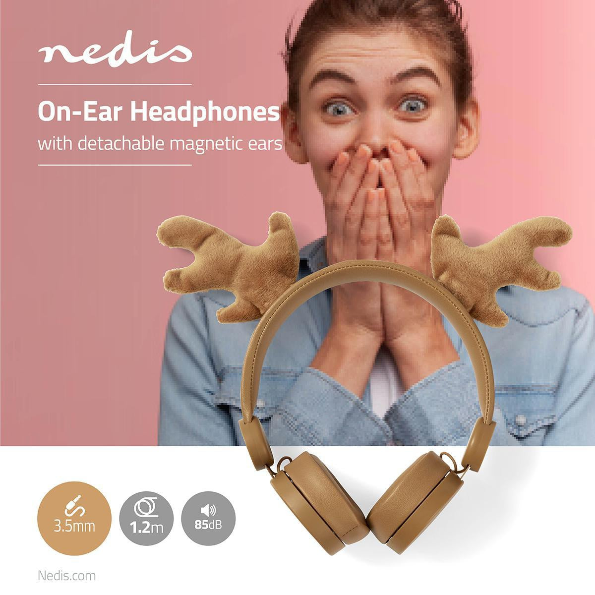 On-Ear Wired Headphones | 3.5 mm | Cable length: 1.20 m | 85 dB| Brown