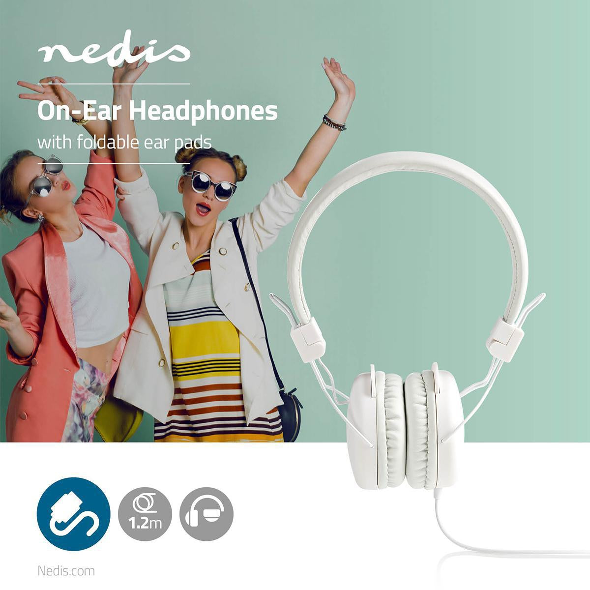 On-Ear Wired Headphones | 3.5 mm | Cable length: 1.20 m | White