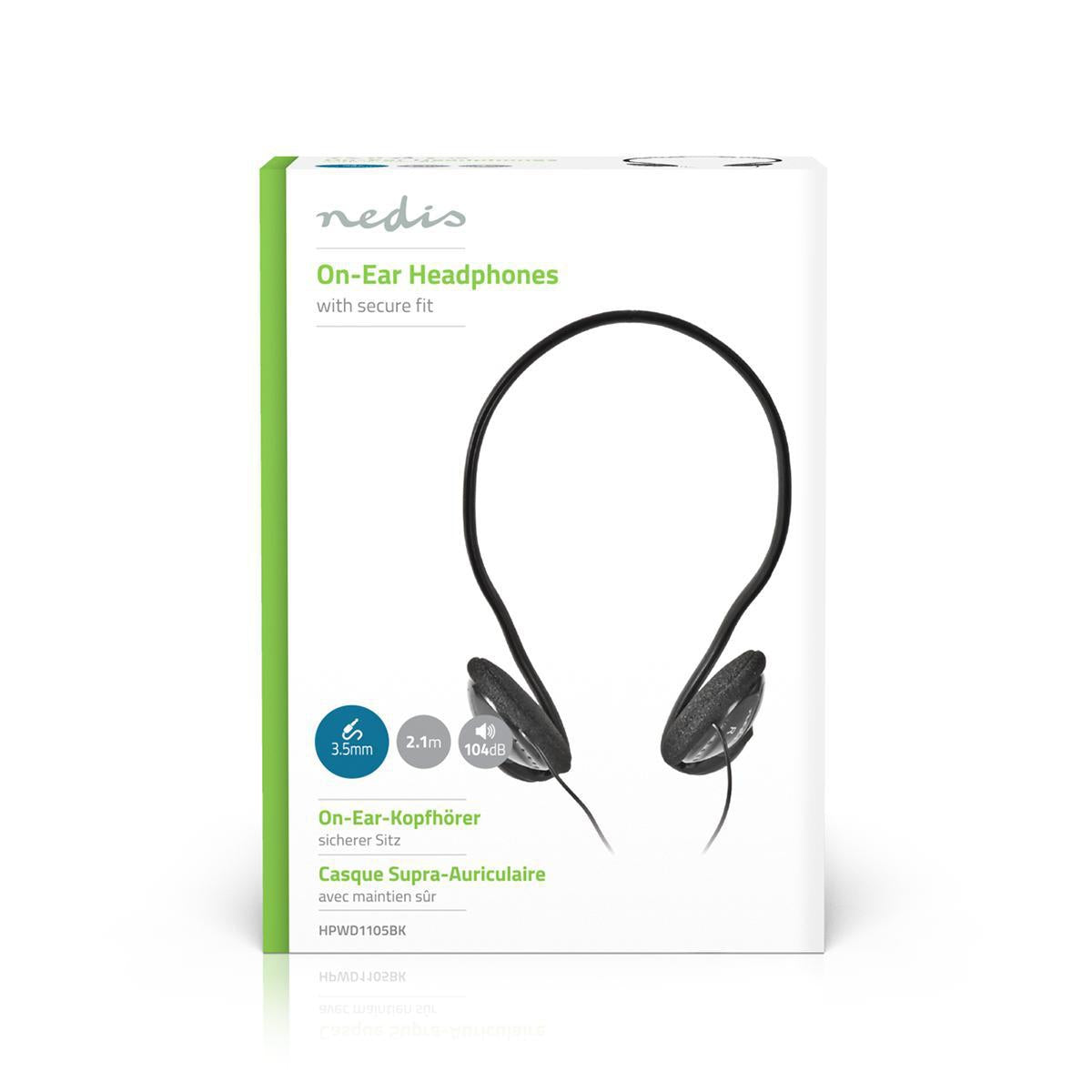 On-Ear Wired Headphones | 3.5 mm | Cable length: 2.10 m | Black